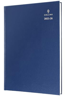 Collins 'Desk' 13 Month Mid/Academic Year Planner, July 2025-July 2026-40M.60-2526 - Week-to-View Appointments Diary, A4 Hard Cover, Blue