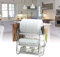 CROWNSHOP 3 Tier Dish Drainer Rack with Drip Tray Stainless Steel Dish Drying Rack with Chopstick Holder Drainboard Chopsticks Knives Cutting Board Holder for Kitchen White