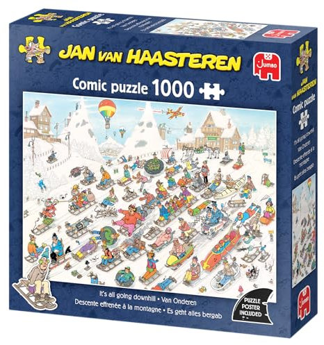 Jan Van Haasteren – Freier Bergabstieg – Van onderen – Puzzle für Erwachsene – Lustig – 100% recycelter Karton – 1000 Teile Jumbo