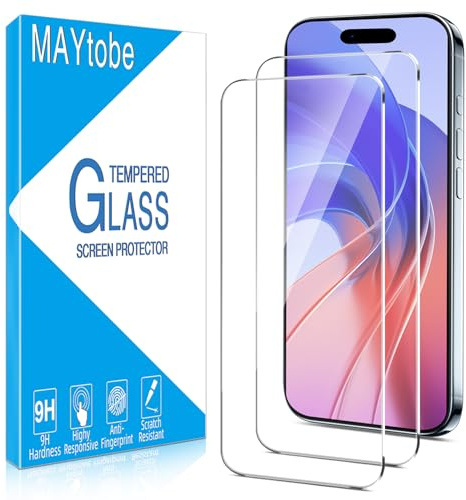 MAYtobe [2-Pack Screen Protector for iPhone Air (17 Air) 6.5 Inch Tempered Glass, 9H Hardness, Case Friendly, No Bubbles, Anti Scratch, Easy To Install