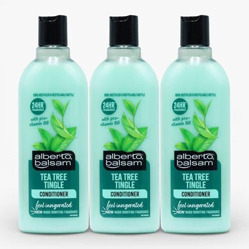 Alberto Tea Tree Tingle CONDITIONER 300ml x 3 – Detangles, Smooths & Refreshes | Minty Invigorating Formula for All Hair Types