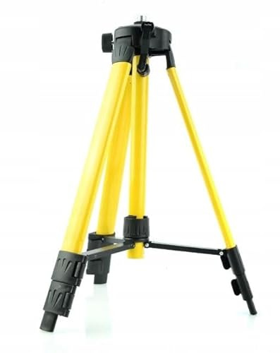 Girox Laserstativ Baustativ Tripod 46-118 cm - Stativ fuer Kreuzlinienlaser und Laser Wasserwaage - Teleskop Dreibein mit Libelle - 3-Segment Beine 1.3 kg Tragkraft 474 g - Tasche