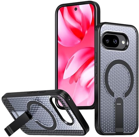 Wigento MagSafe Magnet Handyhülle für Google Pixel 10a kühlendes Cover Honeycomb Schwarz