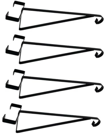 YWMJZEU 4 Pieces Hanging Basket Bracket Powder Coated Hanging Basket Hook Rust Resistant Fence Post Hanger for Homeowners, Patio