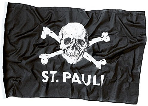 FC St. Pauli Fahne Hissfahne Flagge Totenkopf 150 x 250 cm Schwarz