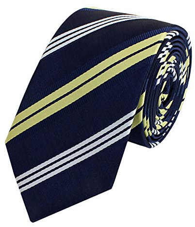 Fabio Farini - Elegante Herren Krawatten gestreift - 6cm/8cm Breite - Männer Schlips als Geschenk oder Anlässe blau gold weiß 6cm