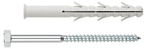 Index tc6e08120 – Cheville nylon Six ailes + vis à vis bois Tête Hexagonale 8 x 120