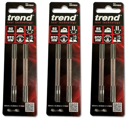 Triple Pack of Trend Planer Blade Set x 2 82mm fits Makita Dewalt Bosch - CR/PB29