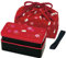 SKATER Japanisches traditionelles Kaninchenblüten-Bento-Box-Set, quadratische 2-stöckige Bento-Box, Reisballpresse, rot