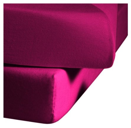 fleuresse Jenny C klassisches Jersey-Spannlaken, 100% Baumwolle, mit praktischem Rundumgummi, Fb. Pink, Größe 100 x 200 cm, auch passend für 90 x 190/200