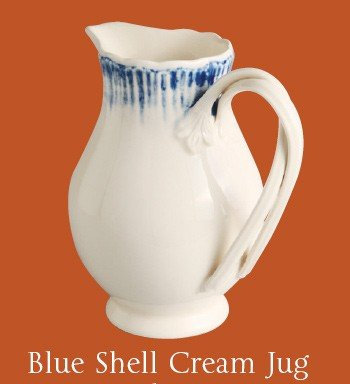 Leeds Pottery Hartley Greens Blue Shell Cream Jug