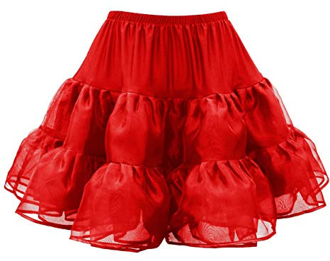 BlackButterfly Bambini Raso Organza Sottogonna Gonna (Rosso, 9-10 Anni)