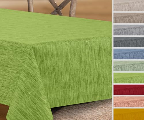 Wachstuchtischdecke rund oval eckig, Georginias Tischdecke abwischbar, Farbe und Größe wählbar (Oval 130 x 170 cm Grün)