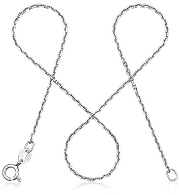 modabilé Ankerkette Damen Halskette 925 Sterling Silber (50cm 1,55mm breit) Silberkette ohne Anhänger Silberne Kette für Frauen Kurz Silberketten