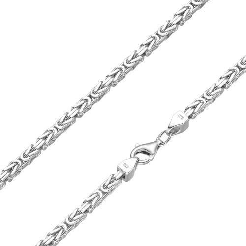 SchmuckForever Königskette 3mm 925 Silber massiv - Länge Wählbar - Collier Halskette oder Armband (42.00, Zentimeter)