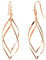 925 Sterling Silver 14K Rose Gold Plated Double Twisted Drop Dangle Earrings for Women and Teens | Classic Linear Marquise Loops Earring