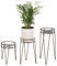 mDesign 3-er Set Midcentury Pflanzenständer für Blumen, Sukkulenten aus Metall – runder Blumenständer im modernen Design – vielseitig nutzbare Blumensäule für drinnen und draußen – bronzefarben
