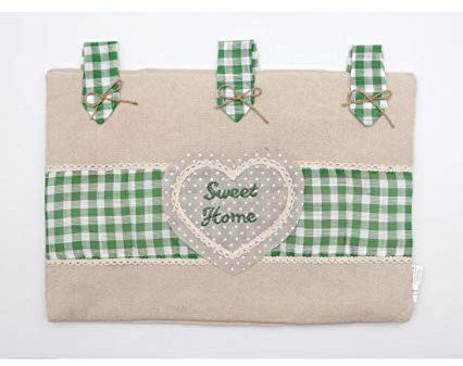 Blanco raya - Copriforno Imbottito in Stoffa Stile Country con Inserto Applicato Cuore e passamaneria: d4. - Copriforno, Poliestere