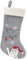 BambooMN 1 Set 45,7 cm Klassische, handbestickte Pailletten-Weihnachtsstrümpfe, niedliche Tiere, 15 freche Katzen, grau