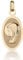 NKlaus Medallion Maria Oval polierter Rand Anhänger Medaille 333 Gelb Gold 8 Karat 13183