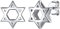 Silvora Damen-Ohrstecker Sterling-Silber 925 Davidstern Anhänger Siegel Rohm Sterling Mädchen Glücksbringer Schutz Leistung Geschenk Mama Muttertag, Sterling Silber