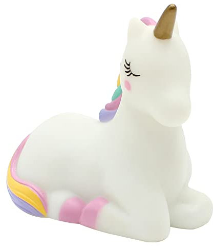 Dekohelden24 LED Nachtlicht - Magisches Einhorn/L/B/H ca. 13,7 x 7,3 x 13,5 cm, mit Timer, inkl. 3 Batterien (Typ LR 44, 1,5V)