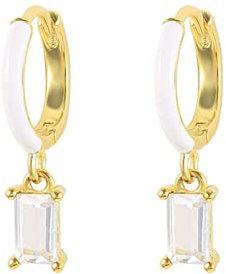 Silber Ohrringe, 925 Silber Baguette mit Zirkonia Ohrhänger Weiß