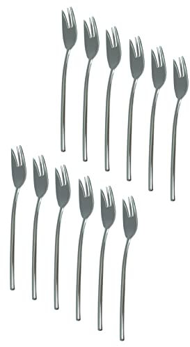 Doppelmoppel Kuchengabeln 12 Stück, Bester Edelstahl 18/10, Elegantes Design, Dessertgabeln