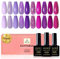 YSUVIN UV Nagellack, 10 Farben Lila Rose Glitzer Gel Nagellack Soak-off UV Gellack für Anfänger DIY Nail Art Maniküre Salon, Langlebig, 8ML