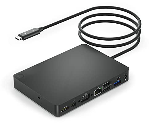 WD15 - Docking station USB C, doppio display USB-C o docking station con display 4K singolo MiniDP, HDMI e VGA per notebook Dell USB C (1DP, 1HDMI, 1VGA, 3USB3.0, 2USB