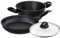 Barazzoni Granitica Extra Induction, Set 3 Pezzi, Padella 24 Cm, Casseruola 20 Cm, Coperchio in Vetro 20 Cm