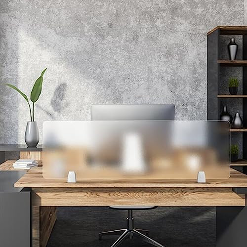 Trenn-Wand für Schreibtisch Klassenzimmer Sichtschutzwände mit Halterungen, Klar Mattiert Schreibtisch-Trennwände für Studenten Büro-Test Ferngesteuert Arbeiten, 30cm Hoch Acryl Tisch Barriere Trennwa