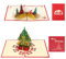 2 Stück Weihnachten Karte, Weihnachtskarten mit Umschlag, Weihnachtskarten 3D Lustig Pop Up Karte, 2 Stück Glückwunschkarte mit 2 Stück Umschläge