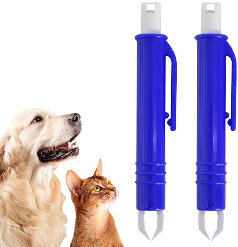 2er Zeckenzange für Hunde Katze Mensch, Zeckenentferner Set, Automatische Zeckenzange,Zeckenpinzette Hund Plastik, Einfacher und Sicherer Zeckenentfernung, Zeckenschutz für Hund, Katze (Dunkelblau)