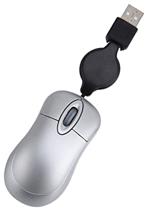 CAXUSD Usb Wired Telescopic Mouse for Computer and Notebook Portable Silver Wired Mouse for Laptops