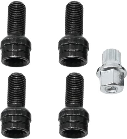Hoypeyfiy 5Pcs Locking Wheel Nuts M14*1.5MM Wheel Bolt with Key Wheel Locks Lug Nuts