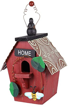 SUPVOX Wooden Bird House Outdoor Bird Feeder Teapot Nester Birdhouse Outside Hummingbird House Wooden Birds Bird Feeder Hanging Quirky Garden Ornaments Bird Cage Log Cabin Rural