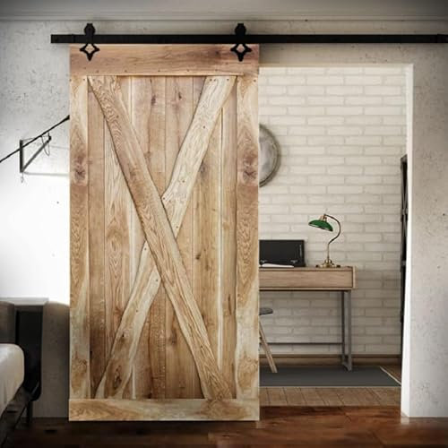 SEART Rustikale Holzschiebetüren für Speisekammer, Schlafzimmer, Zimmer, Diele Marx (90x220, Naturöl)