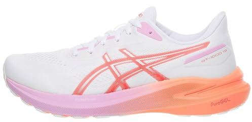 ASICS Women's GT-1000 13 Running Shoe White/Coral Reef - 1012B663-101
