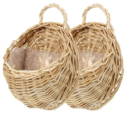 Milisten 2pcs Woven Hanging Storage Basket Wall Decoration for Use Versatile Plant Holder for Rustic Farmhouse for Home Office Kitchen More