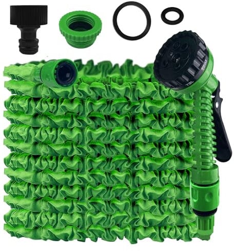 Dunkwckore Tubo Estensibile da Giardino 30m, Tubo per Irrigazione con 7 Modalità di Spruzzo Funzioni, Manichetta per Irrigazione con Pistola Tubo Acqua Per Lavaggio Auto, Giardino, Prato