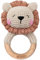 NGTSFLY Personalisierte Geschenke Baby - Personalisierter Beißring Baby aus Holz - Greifling Personalisiert Babyrassel mit Name, Geschenk zur Geburt Junge und Mädchen (roter Löwe)