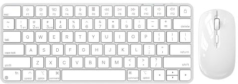 Combo de teclado y mouse Bluetooth para Mac, recargable, tamaño mini, escritura natural cómoda, 4 niveles DPI, teclado y mouse inalámbricos compatibles con Mac, iPad, iPhone, MacBook Air/Pro
