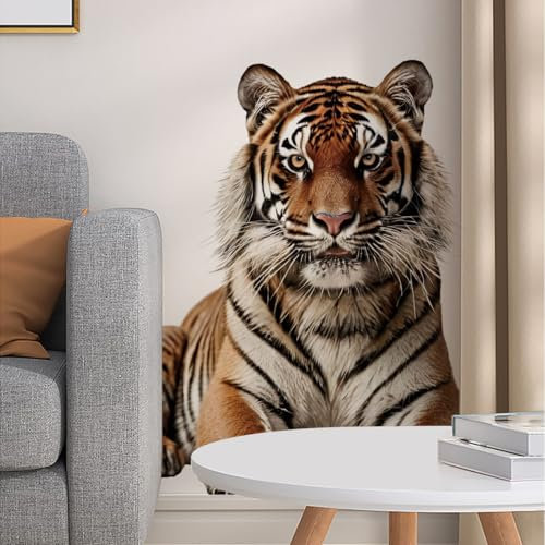Wandtattoo Realistischer Tiger Wandsticker Wanddeko für Wohnzimmer Schlafzimmer Sofa Hintergrund,Wandaufkleber Kinderzimmer Mädchen und Jungs,Wandaufkleber Diy Wandkunst Dekor