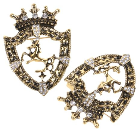 Elegante 2er Set Krone Brosche FüR Herren, Vintage Zinklegierung Strass Anstecknadel FüR AnzüGe, Hochzeit Und Partys