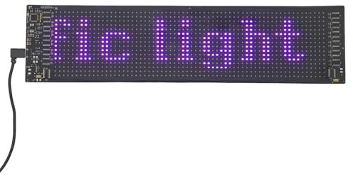 Led Namensschild, 37,4x9,2cm lexibler LED Anzeigetafel Laufschrift Programmierbar,Bluetooth Smart App Led RGB Panel für Spielzimmer, Party, Werbetafel, Auto, LKW, Bar, Geschenk