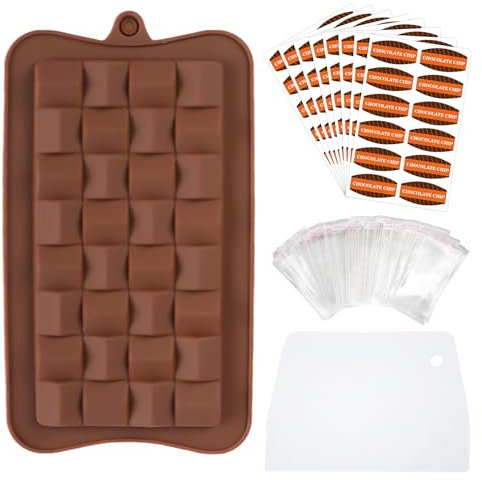 Schokoladenform Silikon Dubai,Dubai Schokoladenform,Schokoladenform Dubai,Schokoladenform für Dubai Schokolade,Zum Selbstgemachten Backen,Kommt mit 120 Aufklebern,100 Beuteln und 1 Schaber