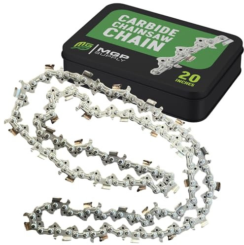 MGP Supply 20in Solid Carbide Semi-Chisel Chainsaw Chain Loop | 3/8in | .050 Gauge | Fits Stihl, Oregon, and Husqvarna Chainsaws (72 Drives for 20 Bar)