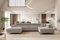 Kaiser Möbel - Ecksofa mit Schlaffunktion - Wohnlandschaft U Form - Big Sofa 345 x 202 cm - Relaxsofa, 6 Verstellbaren Kopfstützen, 2 x Bettkasten - Eckcouch Groß, XXL - Falio U II Rechts Kaltesbeige