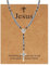 MILAKOO Rosenkranz Perlen Katholische Halskette für Frauen Männer 8mm Schwarz Perle Kreuz Y Anhänger Kette mit Edelstahl Kruzifix und Jesus Karte für Mann Frau